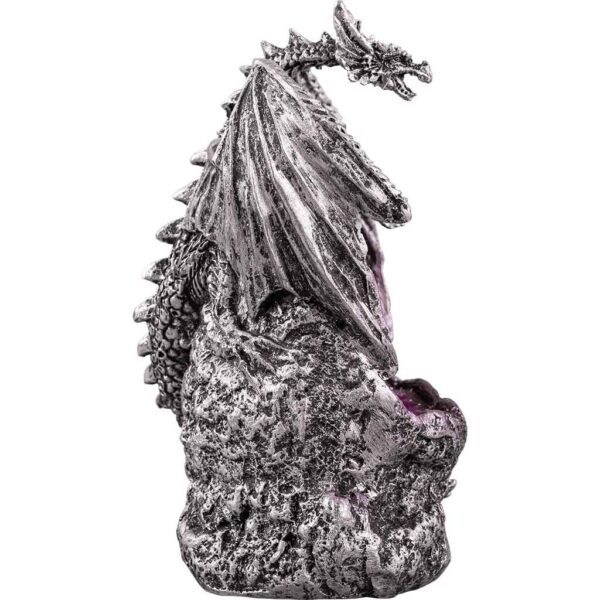 Grey Dragon with LED Crystal Stone Statue