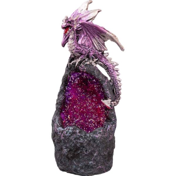 Purple Dragon with LED Crystal Stone Statue