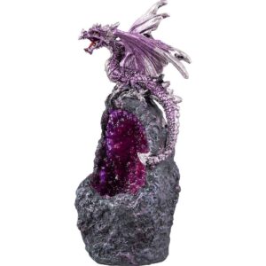 Purple Dragon with LED Crystal Stone Statue