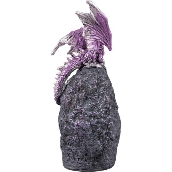 Purple Dragon with LED Crystal Stone Statue