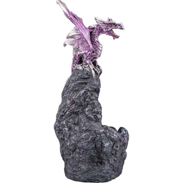 Purple Dragon with LED Crystal Stone Statue