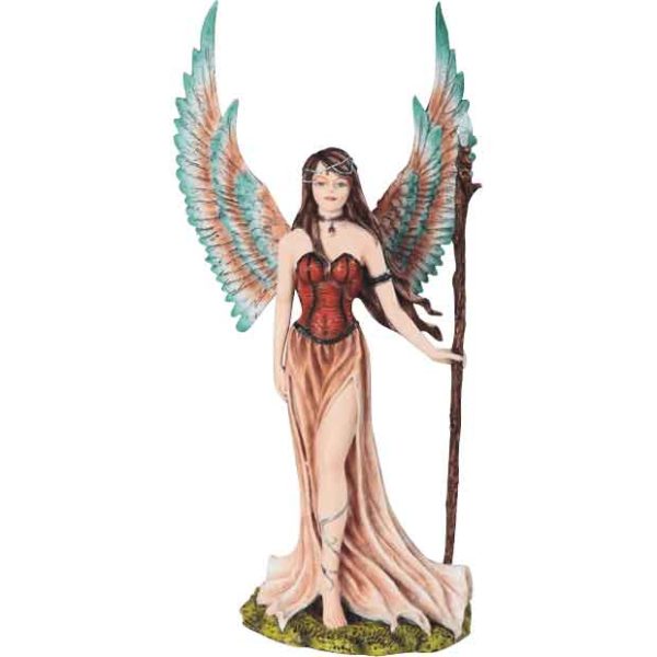 Feathered Fairy with Staff Statue