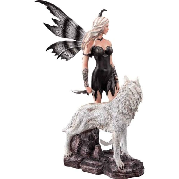 Spirit Fairy with Wolf Statue