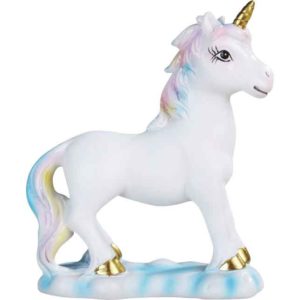 Cute Rainbow Mane Unicorn Statue