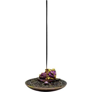 Purple Dragon Round Incense Burner