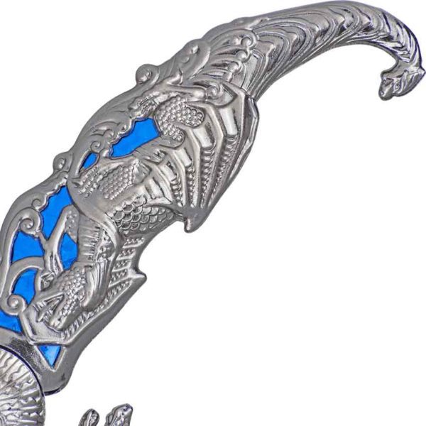 Small Ornate Dragon Dagger with Blue Scabbard