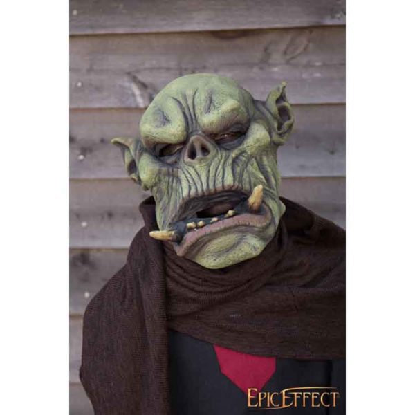 Green Orc Mask with Large Tusks