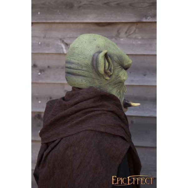 Green Orc Mask with Large Tusks