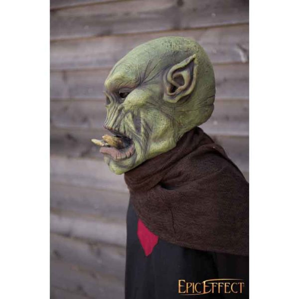 Green Orc Mask with Large Tusks