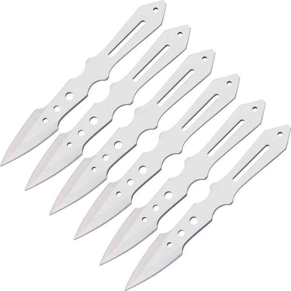 Set of Six Chrome Aero Throwing Knives