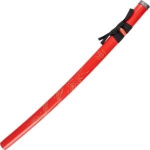 Carved Dragon Red Saya Katana