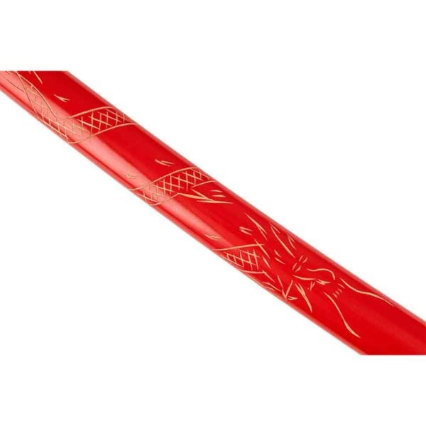 Carved Dragon Red Saya Katana