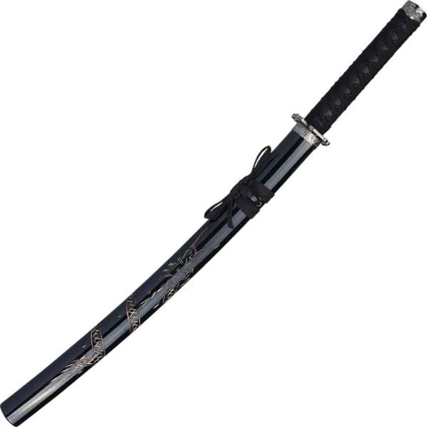 Black Carved Dragon Sword Set