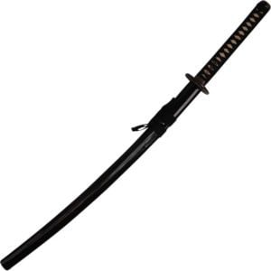 Black Windburst Damascus Katana