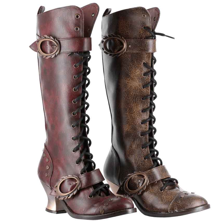 steampunk leather boots