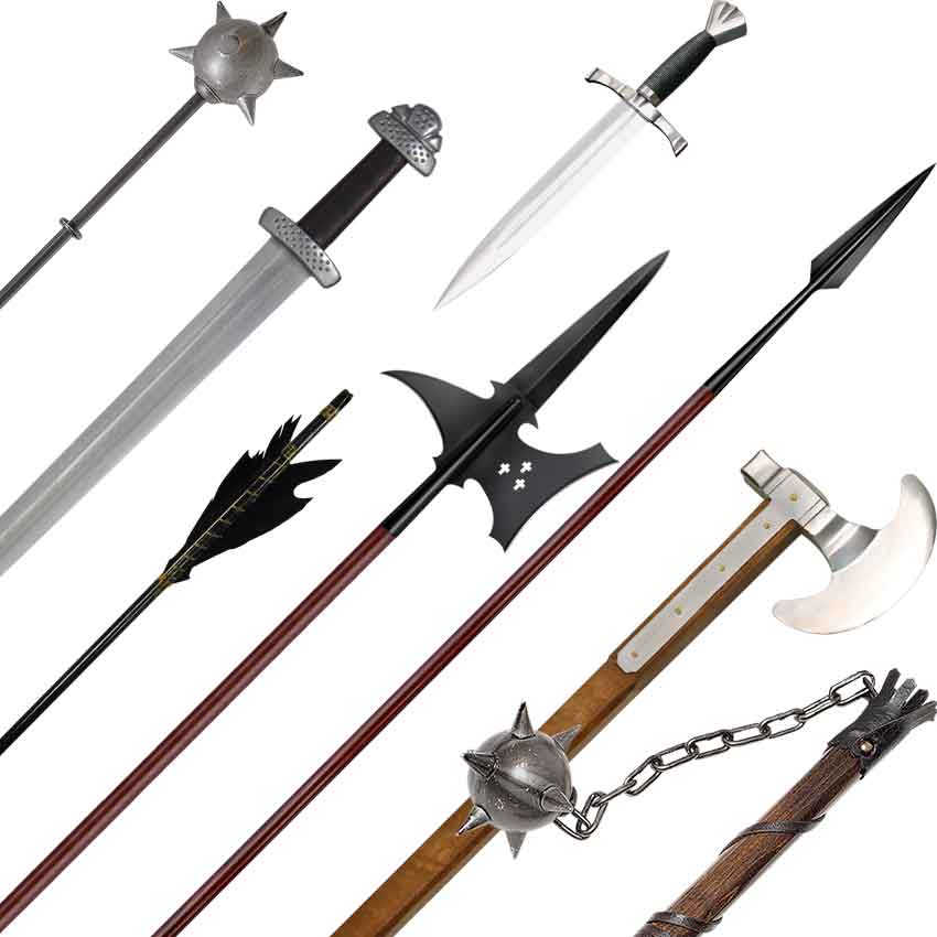 Medieval weaponry arms swords daggers archery more