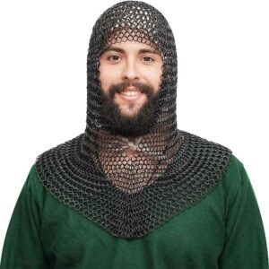 Blackened Butted Chainmail Coif