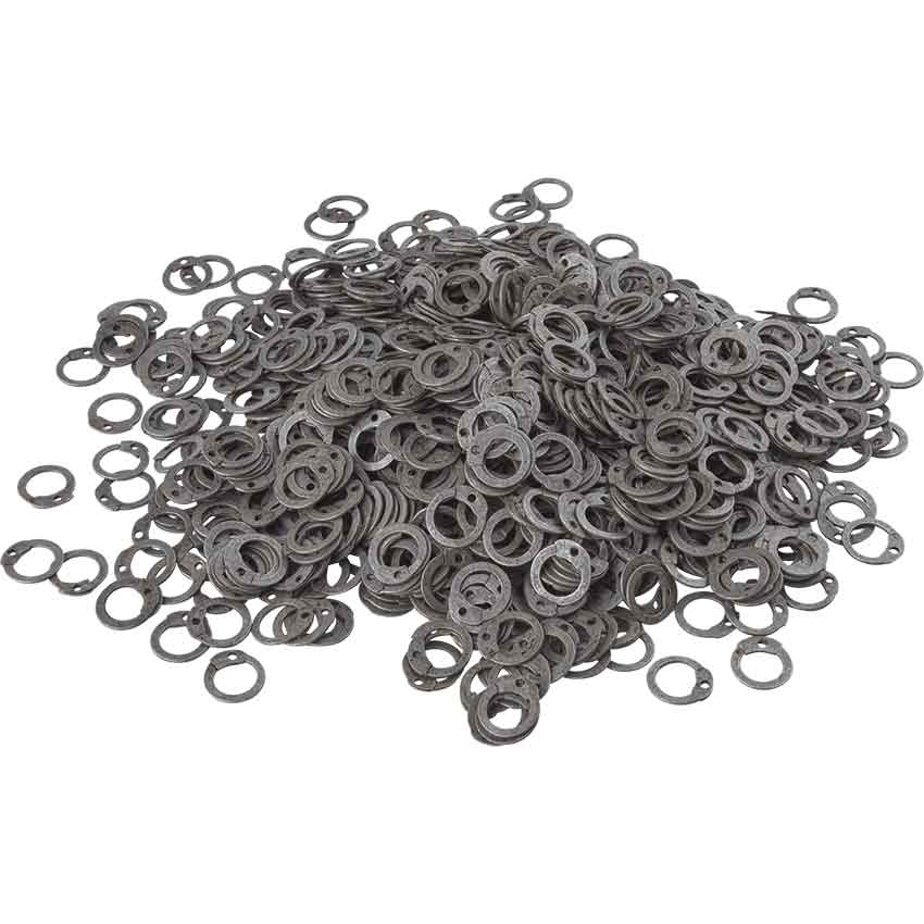 NauticalMart 1 kg Loose Chainmail Rings - Blackened Mild Steel Round Rings  with Rivets