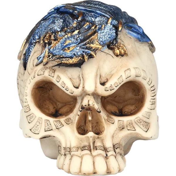 Blue Dragon on Skull Statue