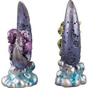 Resting Purple and Green Moon Dragon Duo