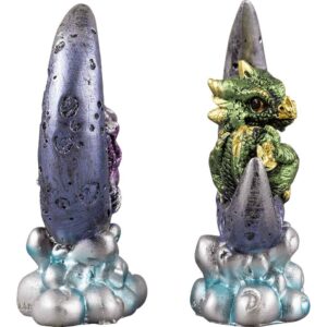 Resting Purple and Green Moon Dragon Duo