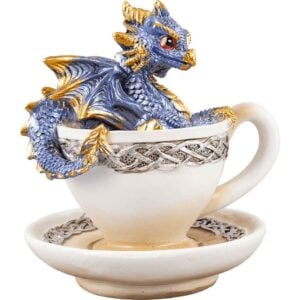 Blue Dragon in Teacup Statue