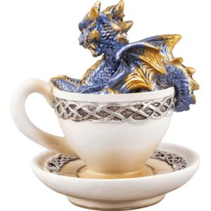 Blue Dragon in Teacup Statue