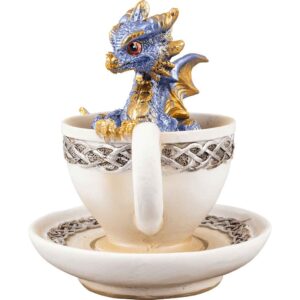 Blue Dragon in Teacup Statue