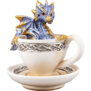 Blue Dragon in Teacup Statue