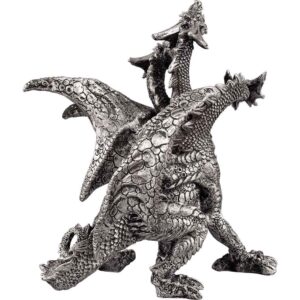 Three-Headed Silver Dragon Statue