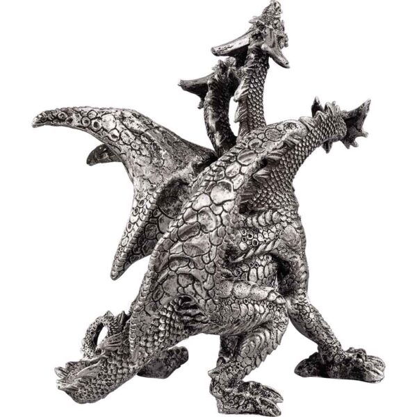 Three-Headed Silver Dragon Statue