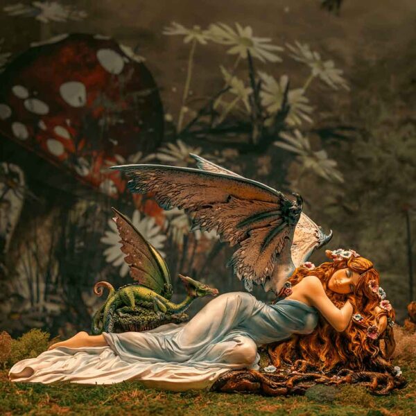 Sleeping Dragon Fairy Statue