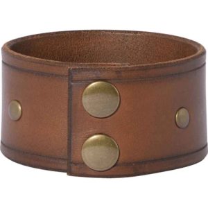 Simple Studded Leather Wrist Cuffs