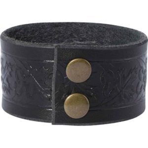 Embossed Woodland Leather Wrist Cuffs
