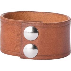 Leather Wrist Cuffs with Fleur de Lis