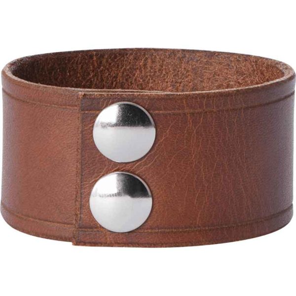 Leather Wrist Cuffs with Maple Leaf