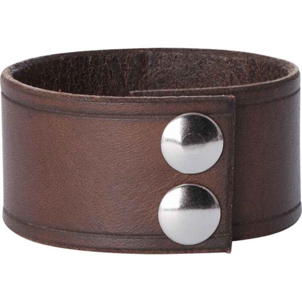 Leather Wrist Cuffs with Maple Leaf