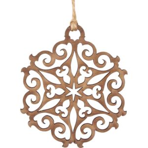 Filigree Snowflake Wooden Christmas Ornament