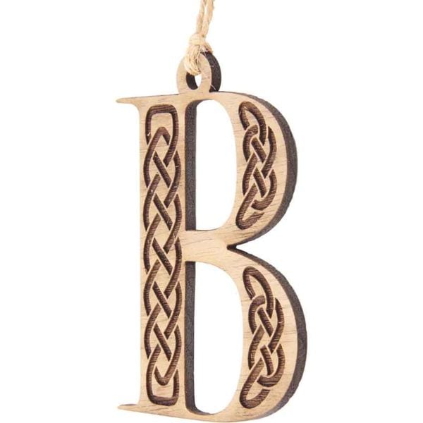 Celtic Knot Letter Wooden Christmas Ornament