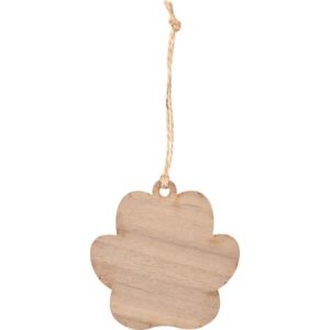 Dog Paw Wooden Christmas Ornament