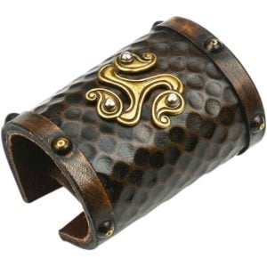 Studded Triskele Celtic Leather Cuff