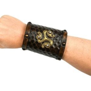 Studded Triskele Celtic Leather Cuff