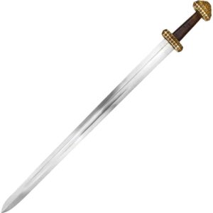 Ornate Bronze and Leather Hilt Viking Sword