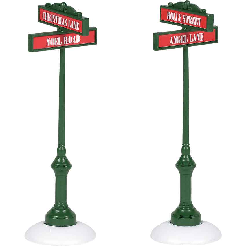 Village Street Signs - Christmas Village Accessories by Department 56
