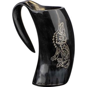 Howling Wolf Horn Tankard