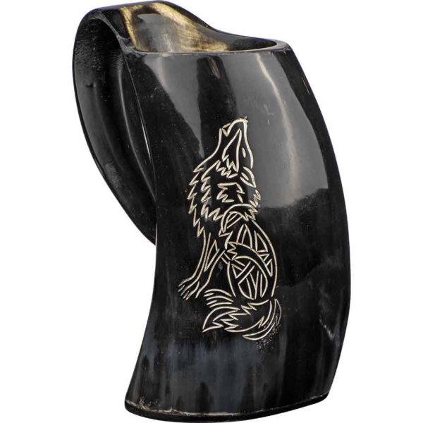 Howling Wolf Horn Tankard