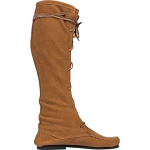 Suede Medieval High Boots - Brown