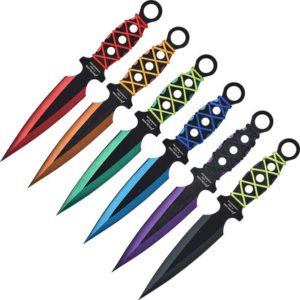 Set of 6 Cross-Wrapped Throwing Knives