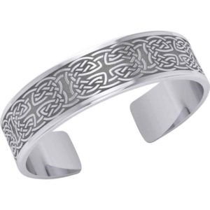 Silver Large Celtic Knotwork Cuff Bracelet