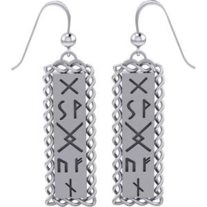 Silver Runes of Woden Earrings